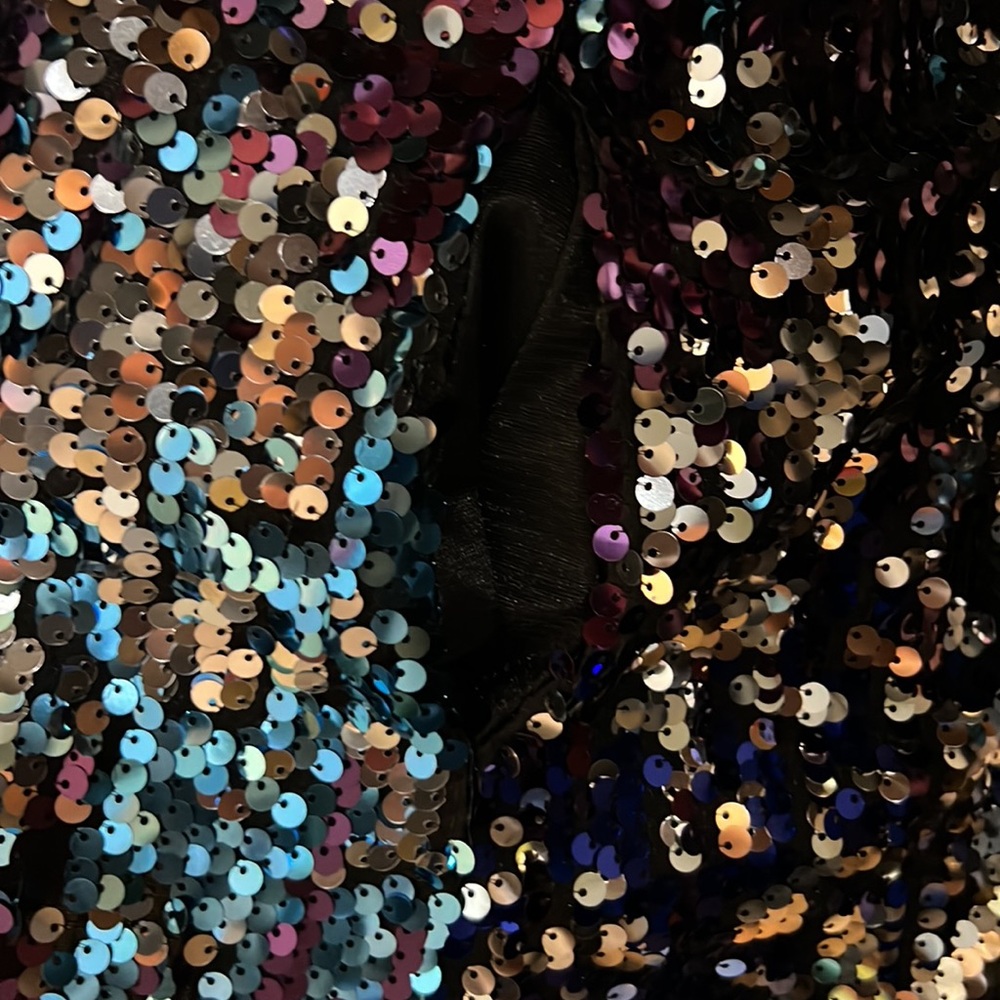 Sequin Open Front Cardigan With Pockets - image 4